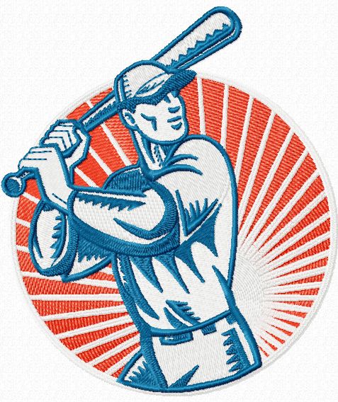 Baseball cool badge machine embroidery design