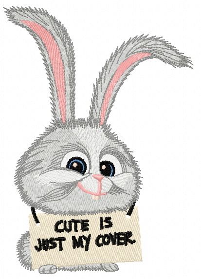 Cute is just my cover machine embroidery design