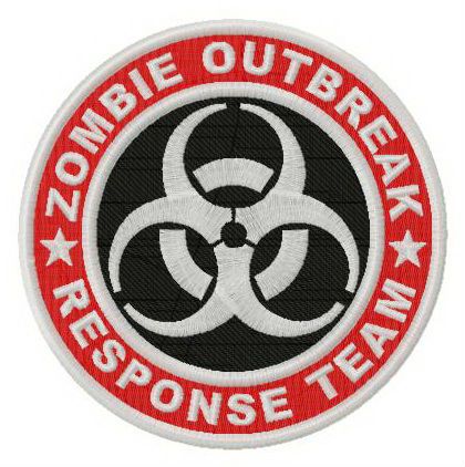Zombie Outbreak Response Team logo machine embroidery design 