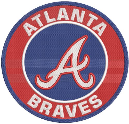 Atlanta braves round logo embroidery design