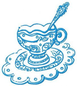 Elegant cup of tea 3 embroidery design