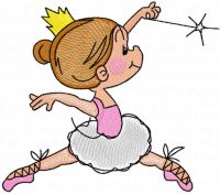 Ballet princess embroidery design
