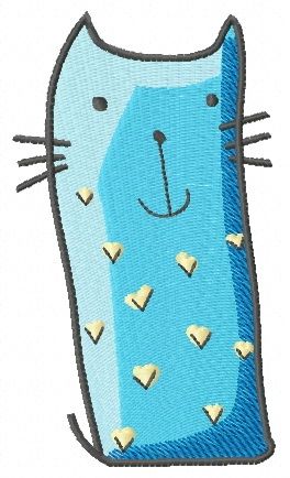 Funny cat 5 machine embroidery design