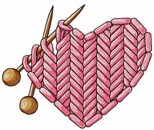 Knitting heart free free embroidery design