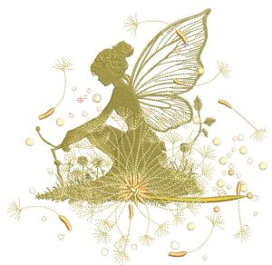 Dandelion fairy embroidery design