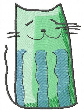 Funny cat 3 machine embroidery design