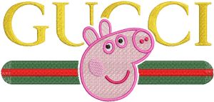 Pig gucci embroidery design