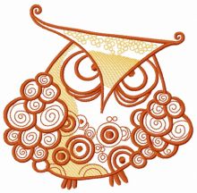 Grouchy owl 4 embroidery design