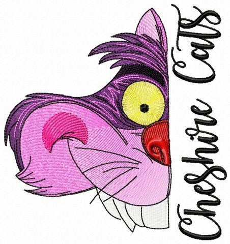 Cheshire cat muzzle machine embroidery design