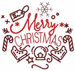 Merry Christmas 14 embroidery design