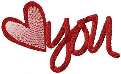 Love you free embroidery design