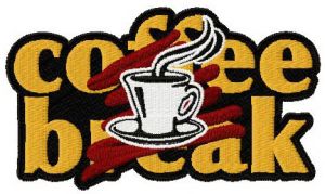 Coffee break 3 embroidery design