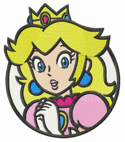 Princess Peach machine embroidery design