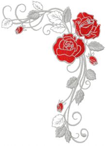 Grey rose embroidery design
