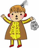 Skeleton costume embroidery design