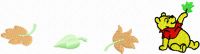 Winnie Pooh with leaves embroidery design
