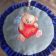 Embroidered newborn gift with teddy bear heart design