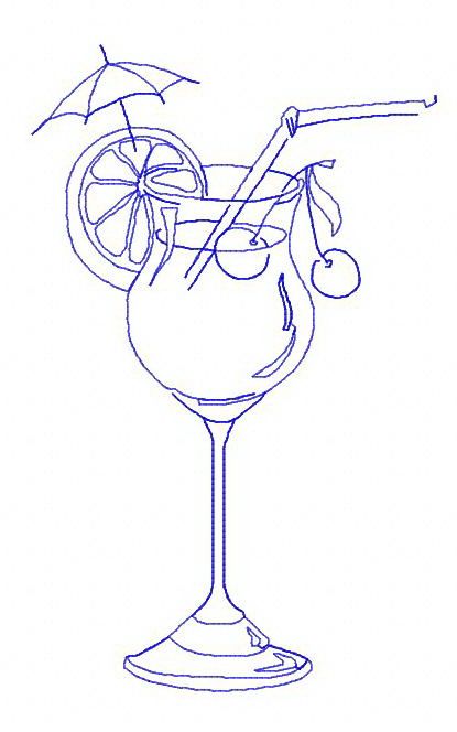 Cocktail 6 machine embroidery design
