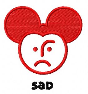 Sad Mickey embroidery design