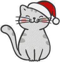 Funny Christmas cat free embroidery design