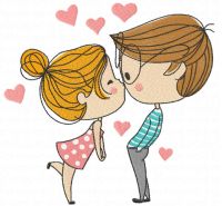 First romantic date embroidery design
