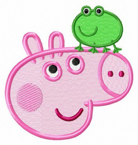 George and frog machine embroidery design