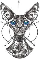 Graceful peterbald embroidery design