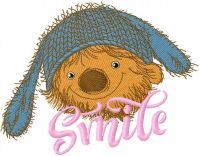 Country mouse smile embroidery design