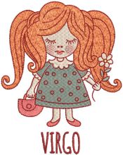 Virgo Zodiac sign embroidery design