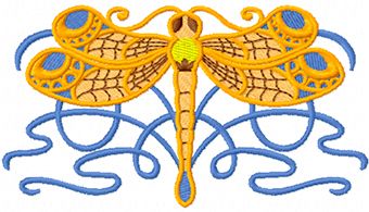 Celtic dragonfly machine embroidery design