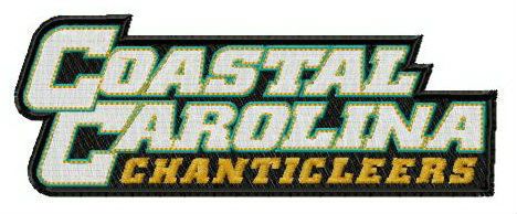 Coastal Carolina Chanticleers wordmark logo machine embroidery design