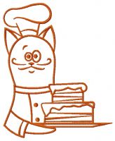 Cat chef 3 embroidery design