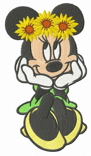 Waiting for Mickey machine embroidery design