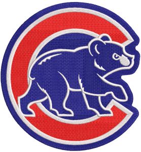 Chicago Cubs logo embroidery design
