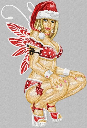 Sexy Christmas Fairy machine embroidery design