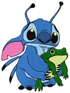 Stitch and Frog embroidery design