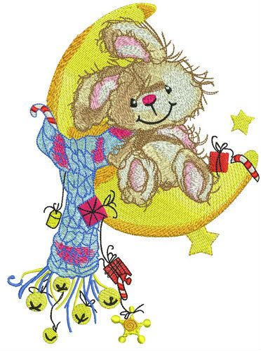 Xmas on the Moon machine embroidery design