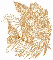 Curious mosaic cat 3 embroidery design