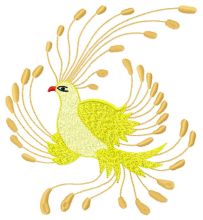 Golden bird embroidery design