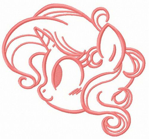 Unicorn with chic curls machine embroidery design