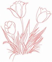 Spring tulips embroidery design