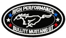 Mustang Bullitt GT embroidery design