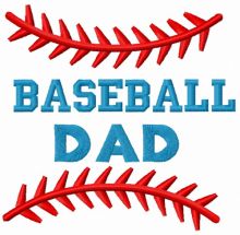 Baseball dad embroidery design