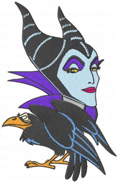 Evil Queen crow embroidery design