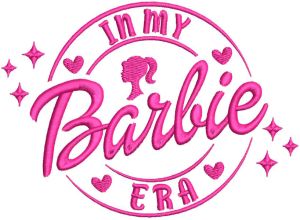 Barbie in my era embroidery design