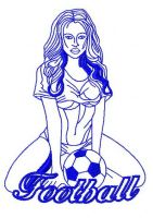Football fan embroidery design