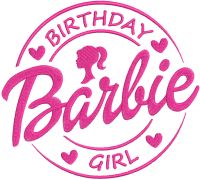 Barbie birthday girl embroidery design
