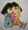 Shirt with Dora Explorer Hero machine embroidery design