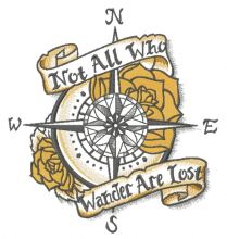 Not All Who Wander Are Lost embroidery design
