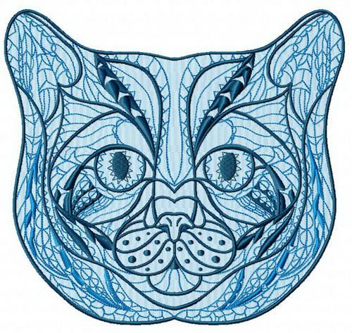 Mosaic cat 2 machine embroidery design